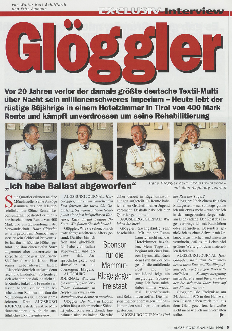Exclusiv Interview Hans  Glöggler, Teil 2
